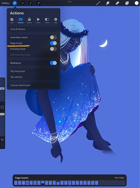 Procreate 5.2 - Page assist: