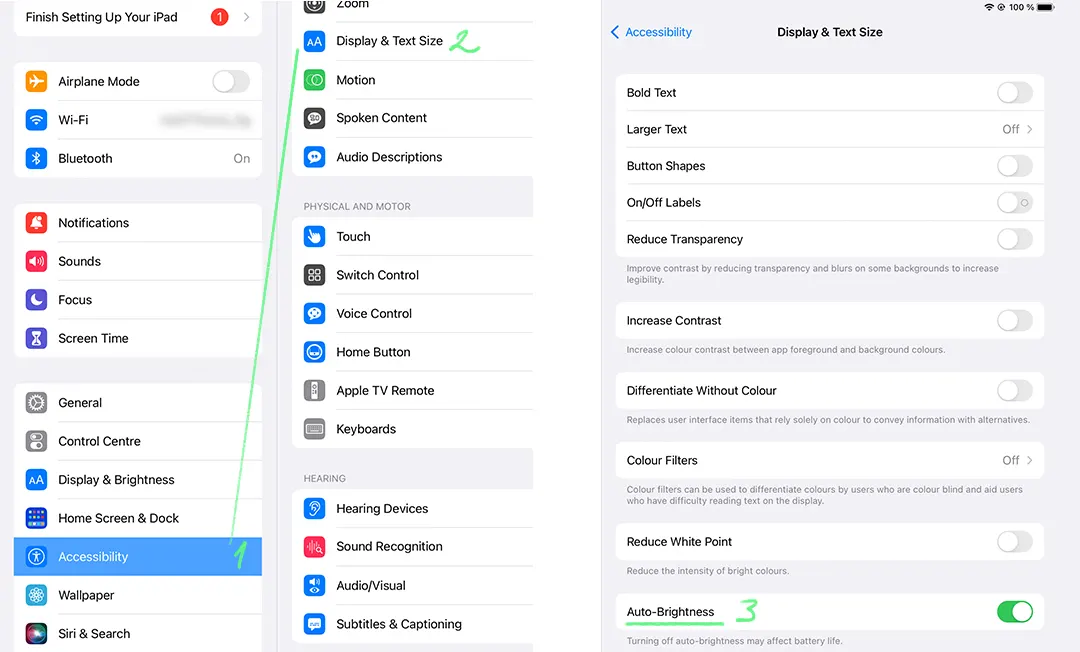 iPad automatical brightness adjustment