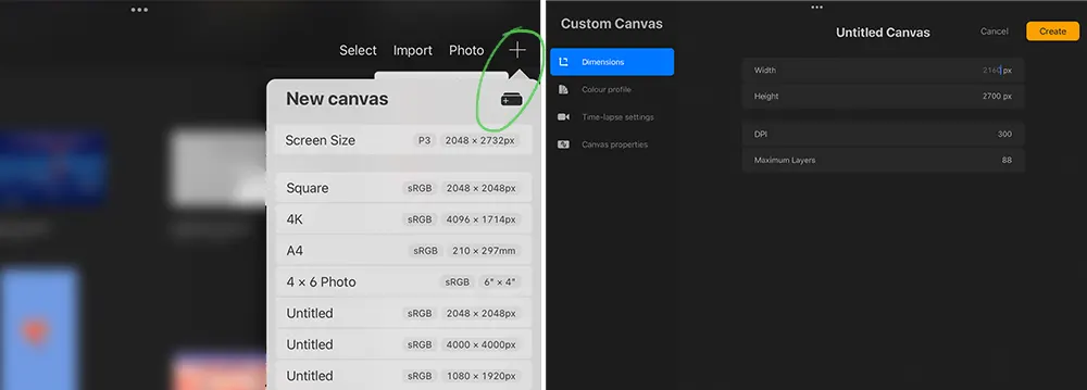 How to prepare canvas for stickers in Procreate
